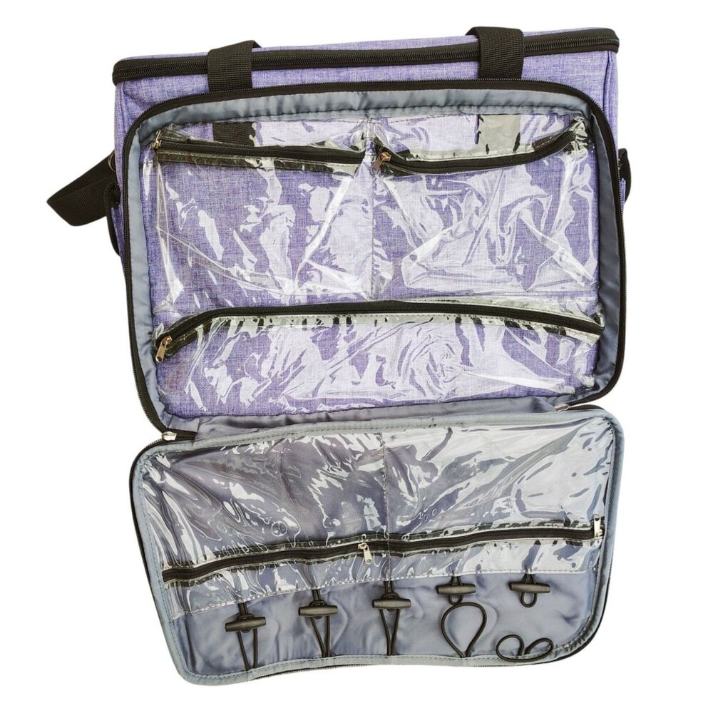 Homest Light Purple Carrying Case Multiple Compartment Adjust Strap Travel Offic - Picture 4 of 10
